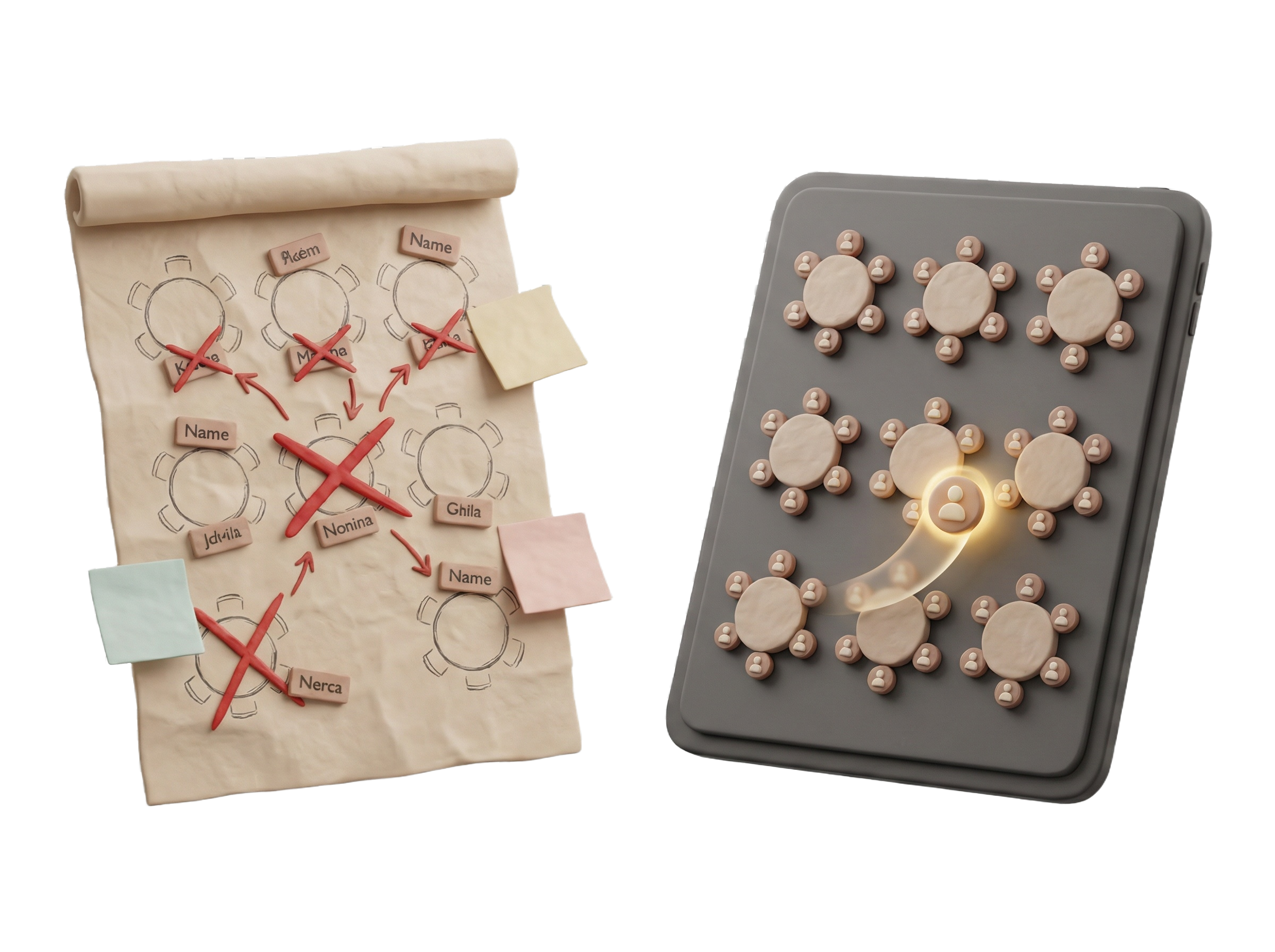 Plan de table papier vs interactif